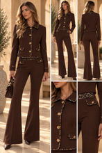 Pantalone bootcut con dettagli animalier