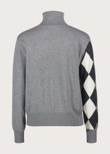 Lupetto jacquard con rombi e strass