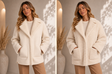 Giaccone Latte reversibile, lato liscio e teddy