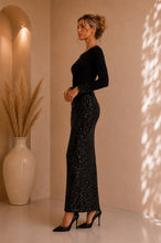 Gonna paillettes nera Gio Chic