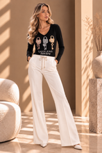 Pantalone Punto Milano avorio indossato
