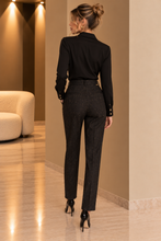 Pantalone Regular in Tessuto Gessato