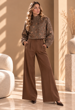 Giacca Cropped Spigata con Paillettes