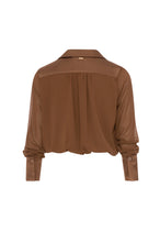 BLUSA CROPPED CON COLLETTO IN RASO