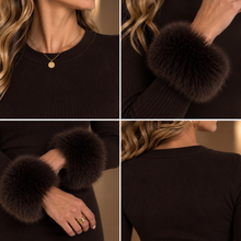 Maglia manicotti simil pelliccia
