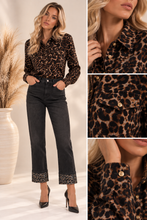 Camicia in velluto di cotone animalier