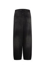 JEANS CARROT BALLOON IN DENIM NERO CON LAVAGGIO SCURO