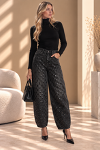 JEANS CARROT BALLOON IN DENIM NERO CON LAVAGGIO SCURO