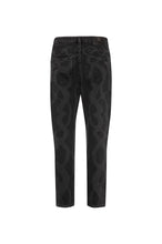 Jeans carrot mom fit in denim nero con lavaggio strong