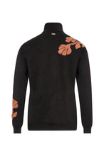 Maglia nera con fiori jacquard — vista posteriore