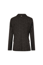 Blazer nero gessato con dettagli dorati Gio Chic retro