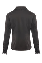 Camicia nera in raso slim vista posteriore