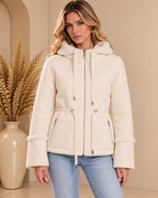 Giacca reversibile con cappuccio latte – liscio