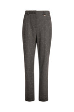 Pantalone regular in tessuto gessato nero